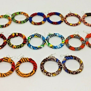 Best Handmade Ear Wrap | African Print Earring | African Rainbow C Shape | Hoop Earrings Women | Girls Fashion Jewelry | Christmas Gift