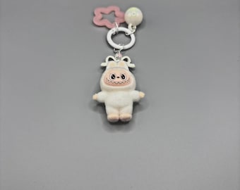 White Standing LU-BU-BU Mini Keychains Bag Car KeyChain Pendant Keyring