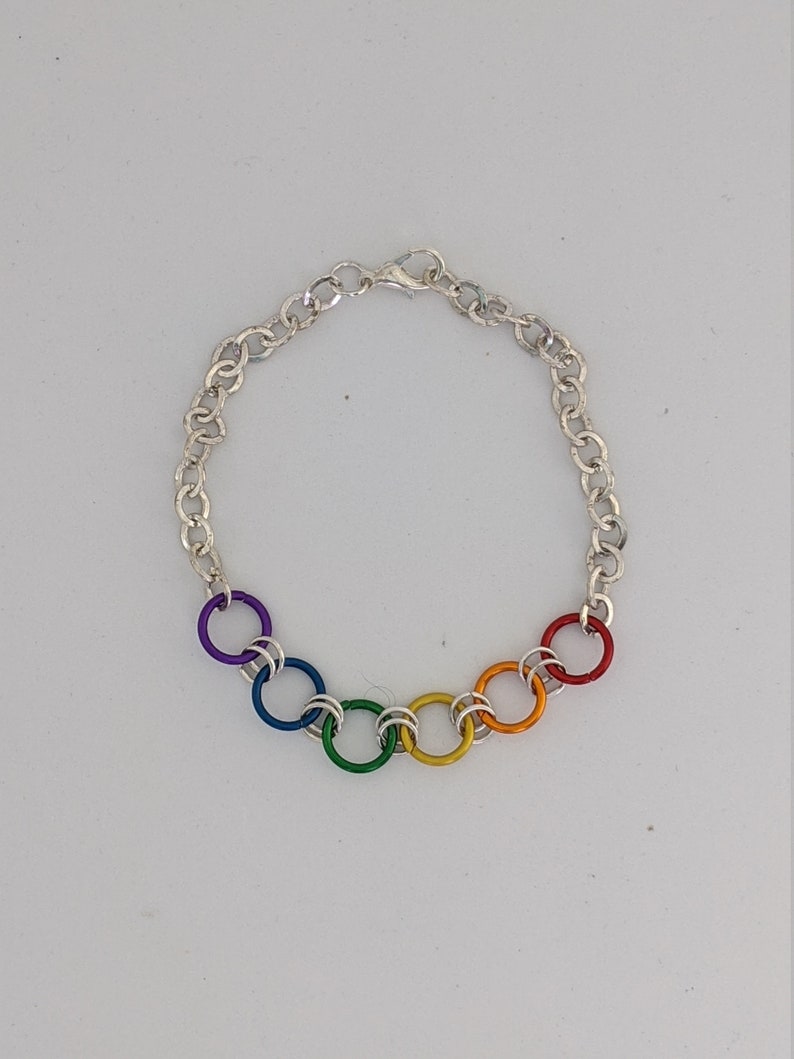 Rainbow Bracelets With Jump Rings Stainless Steel Jump Rings Bracelets