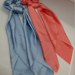 Satin Ponytail Scarf Bow Hair Rope Ties Scrunchies Ribbon Band Flower | Hair Band for Women Girls | Satin Ponytail Flower Hair Ribbon Tie