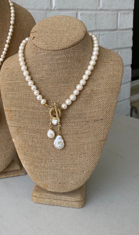Coin pearl necklace - Rocks and Clocks