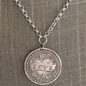 Collar de monedas de plata, collar de monedas de plata vintage, collar llamativo