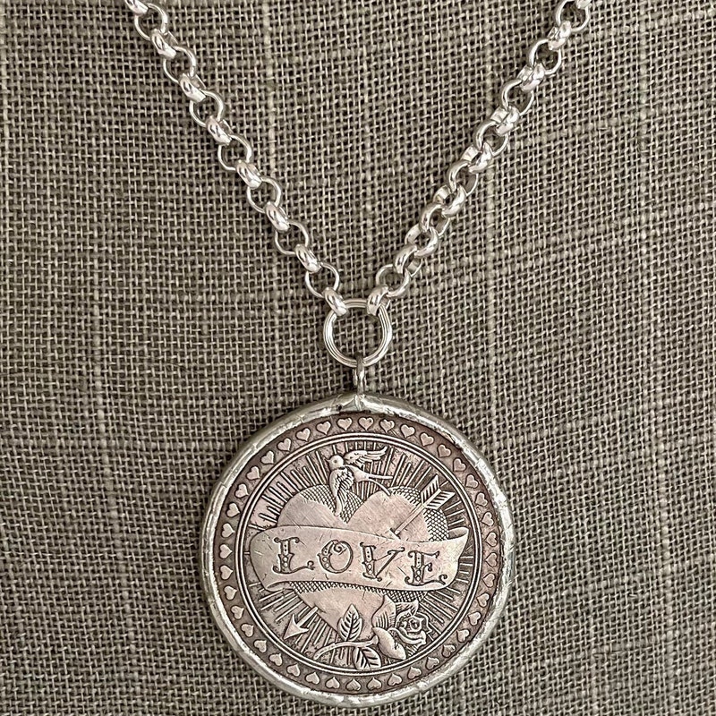 Silver Coin Pendant Necklace