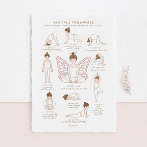 Affiche de Mantra et Yoga des animaux pour enfants numérique / Yoga / Yoga pour enfants professeur de Yoga / Yogi Mama