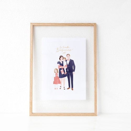 Custom Family Illustration Portrait Personalized Gift Idea