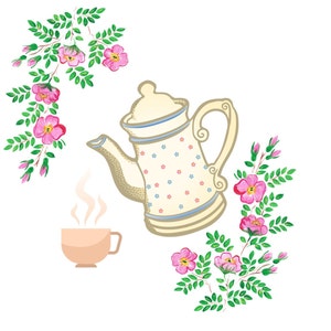 Tea Time Cross-Stitch Pattern