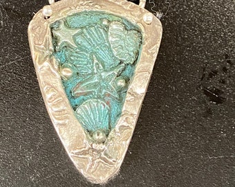 Sea life pendant Fine silver .999