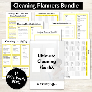 Cleaning Printable Bundle - Cleaning Schedules, Weekly Cleaning Checklist, Monthly Cleaning Guides + Declutter Challenge