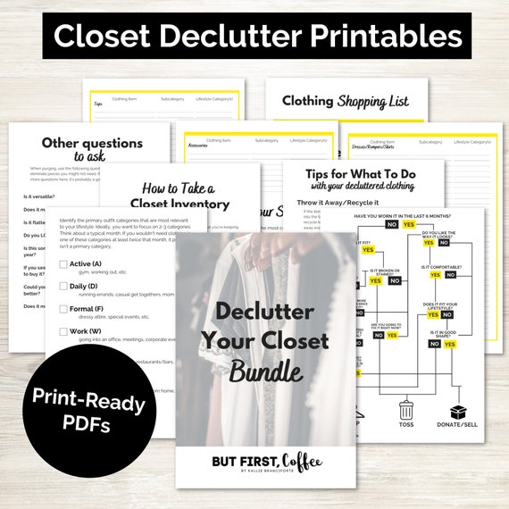 Closet Declutter Guide Wardrobe Organization Printables 