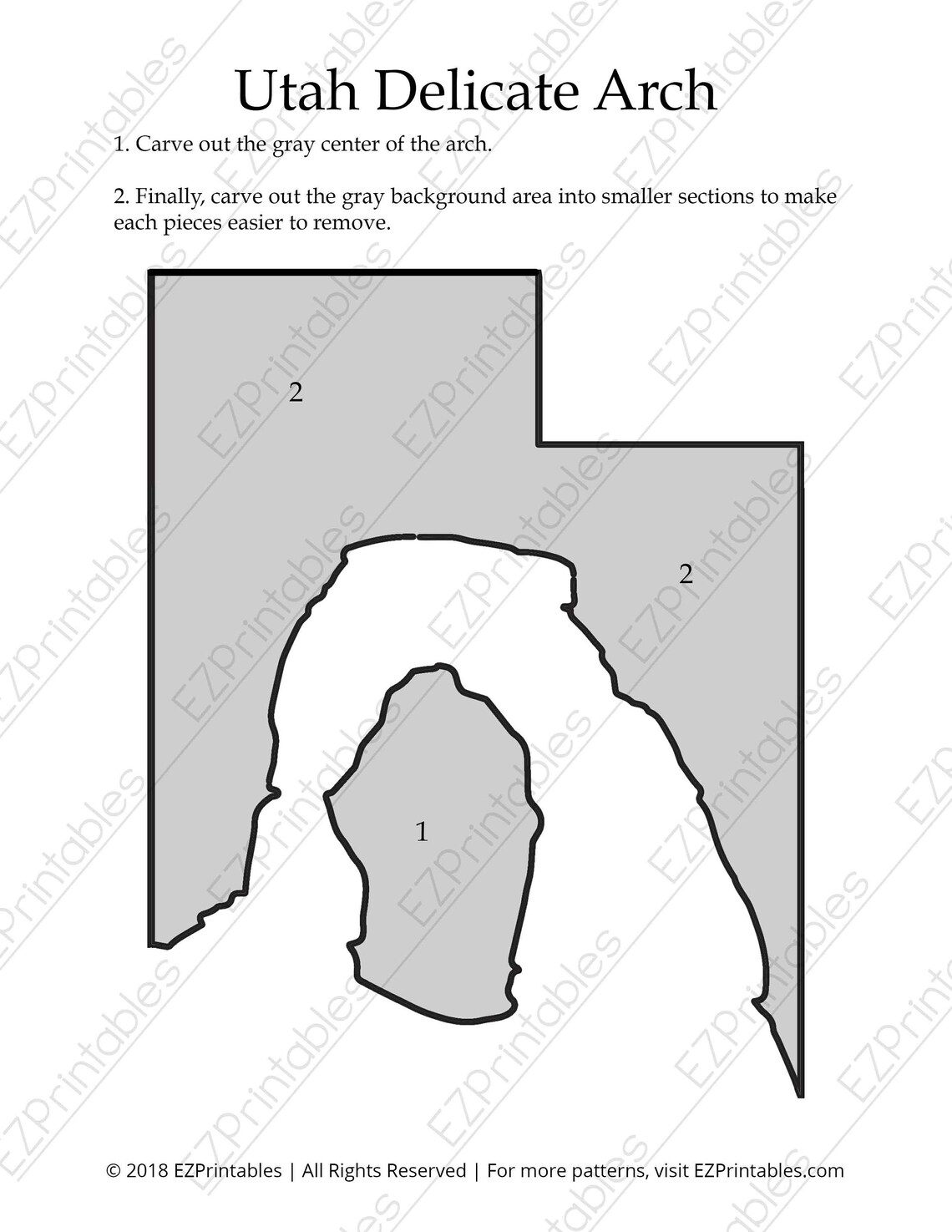 Printable Pumpkin Stencil for Carving Utah Delicate Arch Etsy