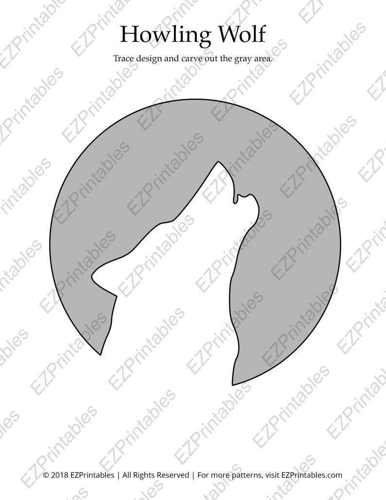 Printable Pumpkin Stencil Pack for Carving Wolf-Lovers | Etsy
