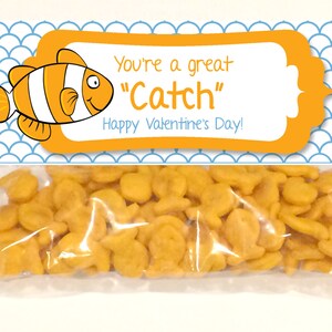 Printable Valentine&#39;s Day Goodie Bag/Treat Bag Topper - You&#39;re a Great CATCH - INSTANT Download - PDF