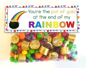 You're the Pot of Gold at the end of my Rainbow - PRINTABLE St. Patrick's Day Treat Bag/Goodie Bag Topper - Instant Download - PDF - DIY