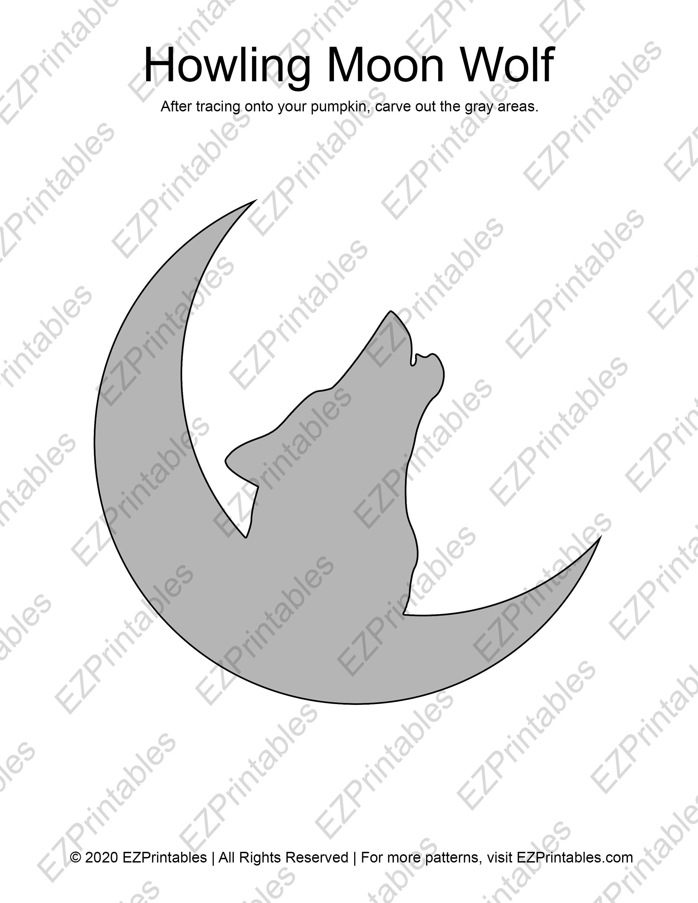 Wolf Pumpkin Template
