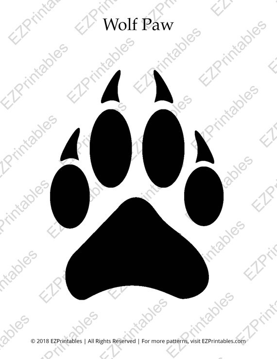 Wolf Paw Print Stencil