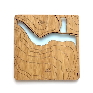 Peak District Coasters: laser etched maps on oak, a gift for walkers, hikers, dads & groomsmen image 8