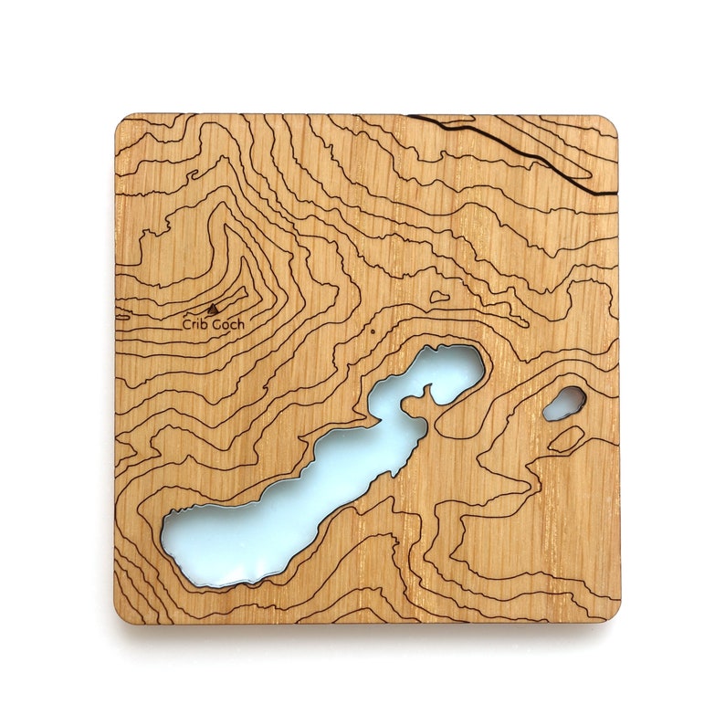 Wales, Snowdonia Coasters: laser etched maps on oak, a gift for walkers, hikers, dads & groomsmen image 4