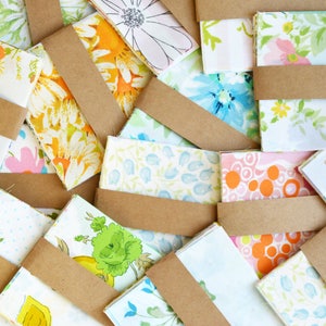 Vintage Sheets. 20 Vintage Sheet Charm Pack. 5 x 5 Fabric Squares. 5 Inch. Quilting Bundle. Retro. Quilt Squares. Vintage Fabric.