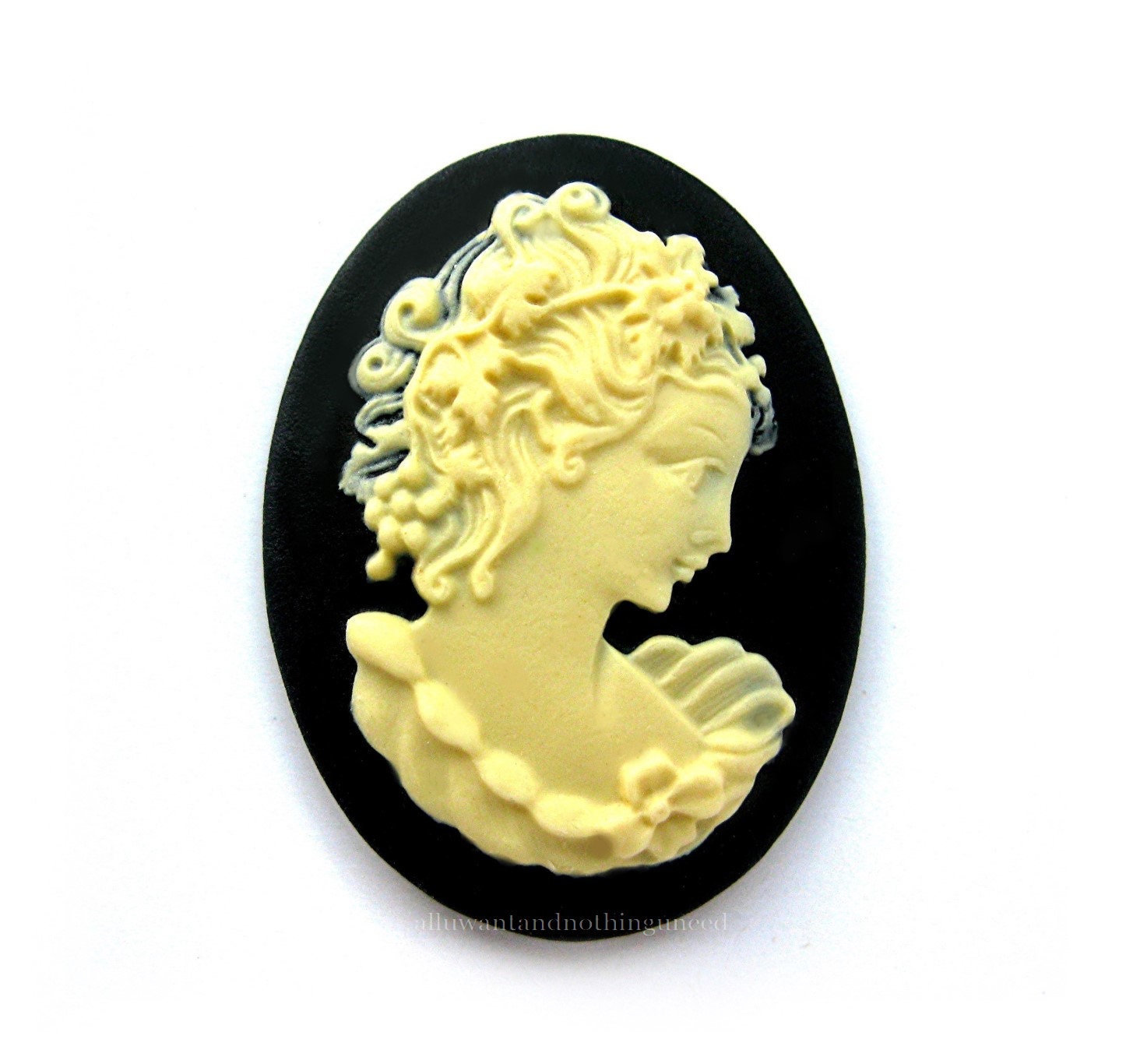 2 Pretty 3D Resin Cameos - White Goddess/Flowers/Dove On Purple Lavender - 40mm X 30mm For Jewelry Making