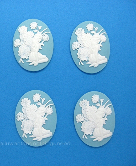 6 IVORY color 3/D FAIRY and THISTLE on GREEN 25mm x 18mm Costume Jewelry CAMEOS 6 IVORY color 3/D FAIRY and THISTLE on GREEN 25mm x 18mm Costume Jewelry CAMEOS