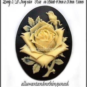 12 Assorted Styles Ivory color on Black 40mm x 30mm Resin CAMEOS LOT B for Making Costume Jewelry image 10