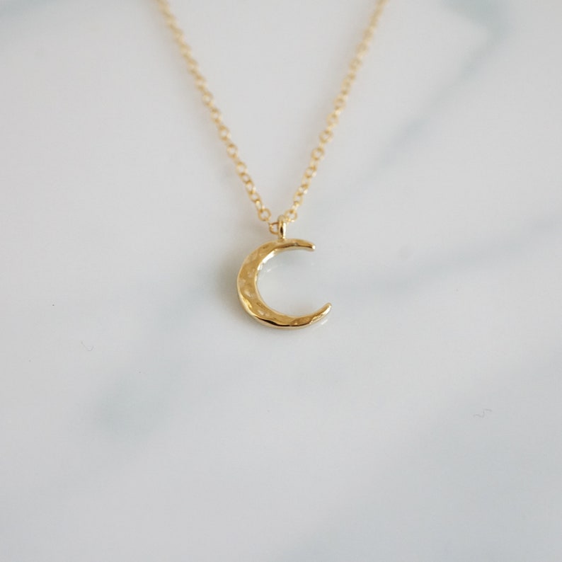 Hammered Moon Moon Necklace Hammered Jewelry 14K Gold Filled Gold Hammered Crescent Moon Necklace Crescent Moon Jewelry