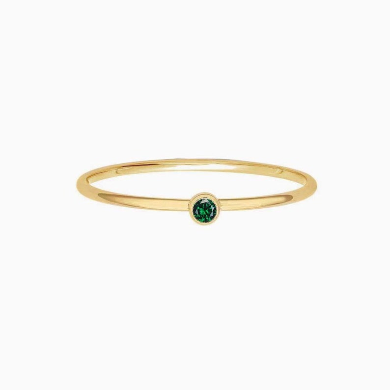 Emerald Green CZ May Birthstone Ring