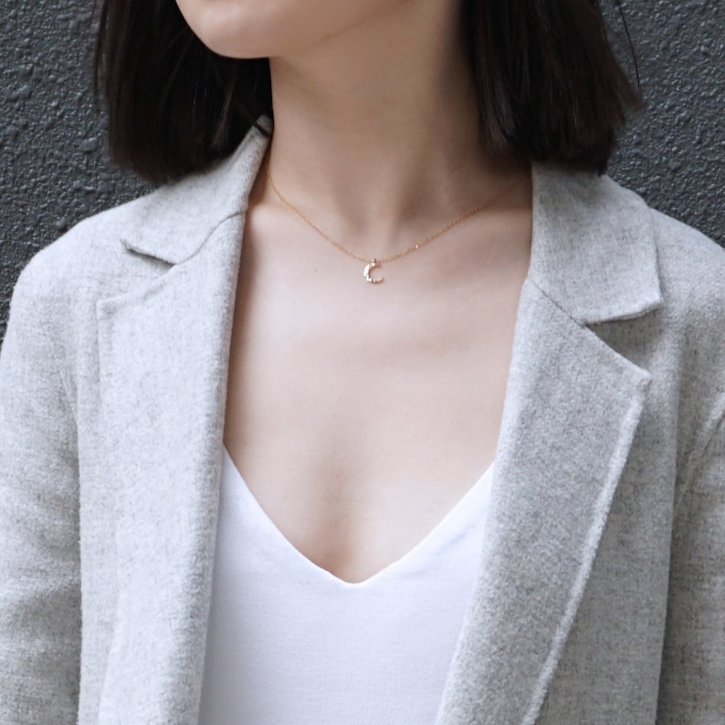 Hammered Moon Moon Necklace Hammered Jewelry 14K Gold Filled Gold Hammered Crescent Moon Necklace Crescent Moon Jewelry