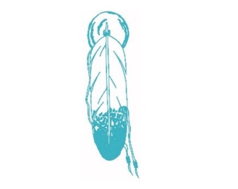 Een veer van de Eagle, weergegeven in Turquoise