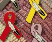 Cloisone' pin. Awareness ribbons with Eagle feather. Designed by 3Eagles