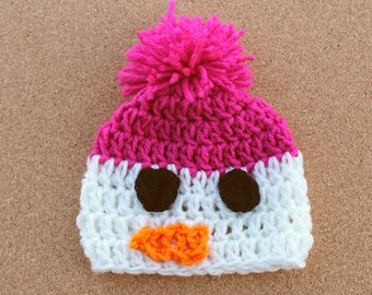 Snowman Hat, Baby Snowman, Crochet Snowman, Knit Snowman, Newborn Snowman, Newborn Photo Prop, Baby Christmas Hat, Baby Winter Hat