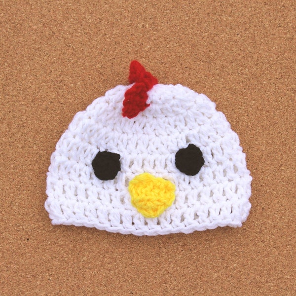 Chicken Hat, Chicken Baby Hat, Crochet Baby Hat, Knit Chicken Hat, Newborn Photo Prop, Newborn Chicken, Baby Farm Hat, Crochet Chicken