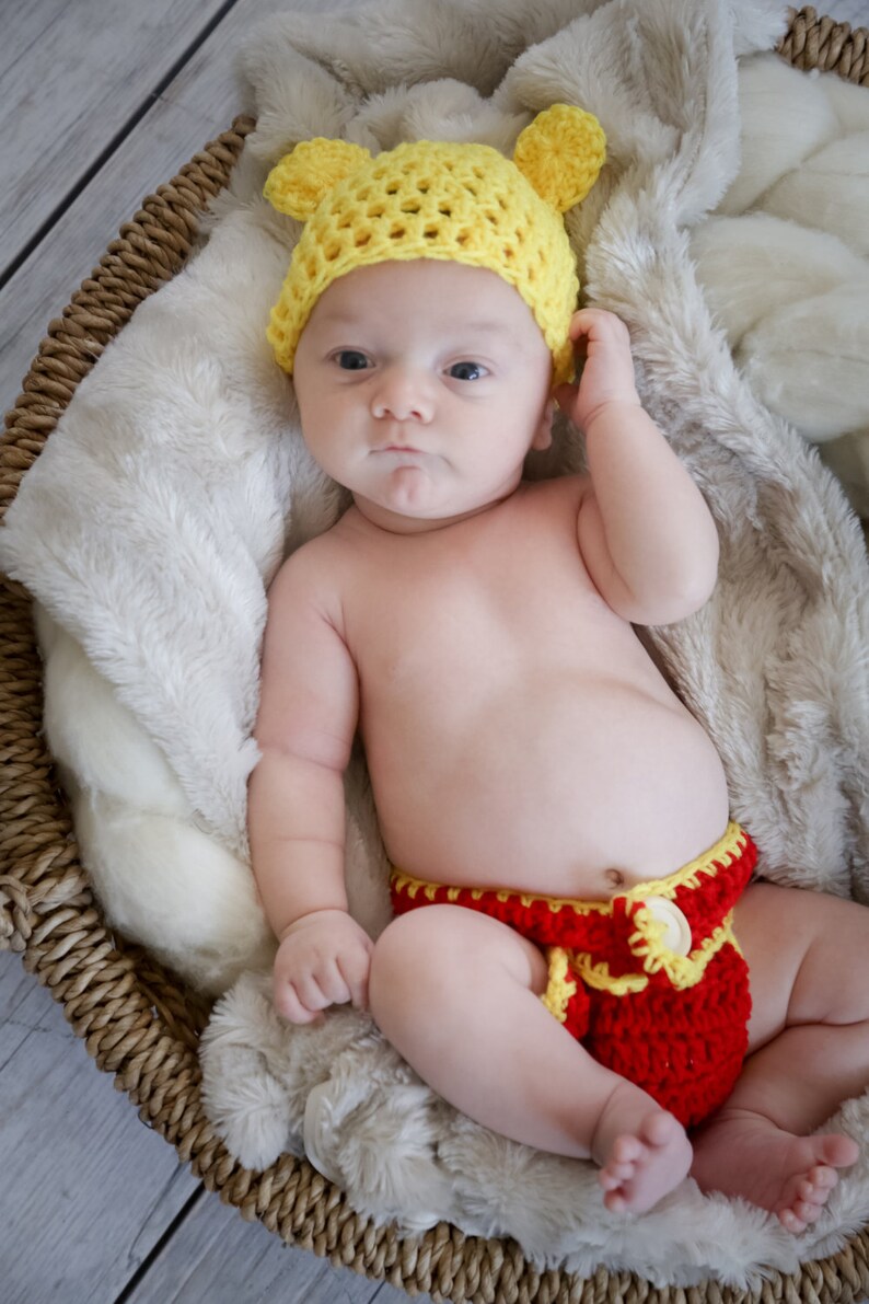 Baby Pooh Hat Baby Bear Hat Pooh Costume Bear Costume Etsy