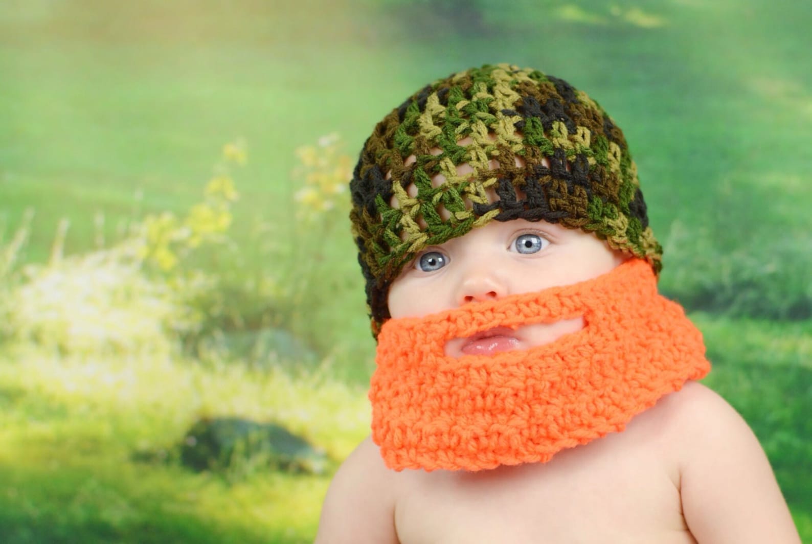 Beard Hat Baby Beard Hat Crochet Beard Hat Baby Beard Costume Camo