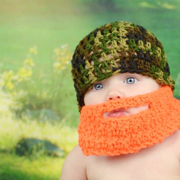 Beard Hat, Baby Beard Hat, Crochet Beard Hat, Baby Beard Costume, Camo Beard Hat, Child Beard Hat, Crochet Hat, Knit Beard Hat, Lumberjack