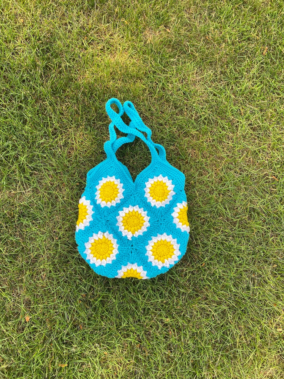 Daisy Bag, Crochet Daisy Bag, Flower Bag, Crochet Flower Bag, Farmers