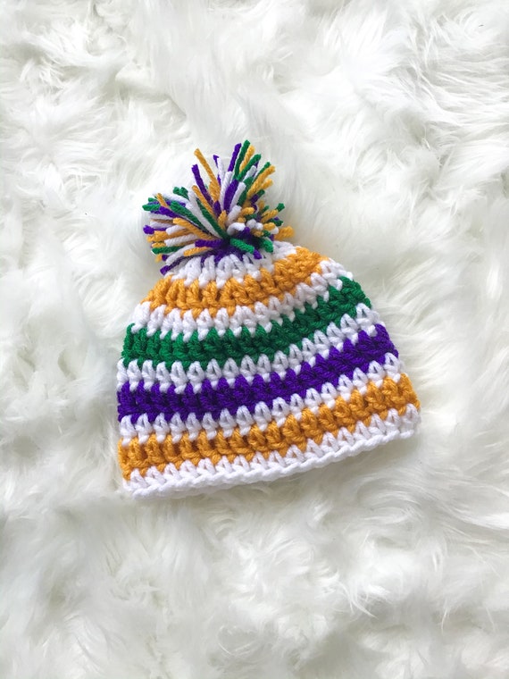Mardi Gras Hat, Baby Mardi Gras, Crochet Mardi Gras, Newborn  display picture 1