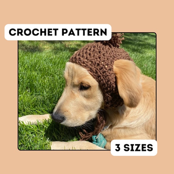 Dog Hat Pattern, Dog Hat, Crochet Dog Hat, Crochet Dog Pattern, Crochet Hat Pattern, Small Dog Hat, Crochet Pattern, Large Dog Hat