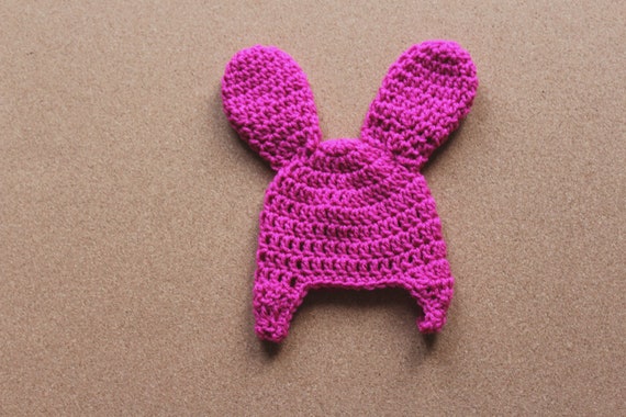 Pink Bunny Ears Crochet Beanie Louise Belcher Bob's 