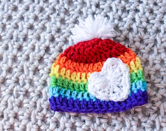 Crochet Baby Rainbow Hat