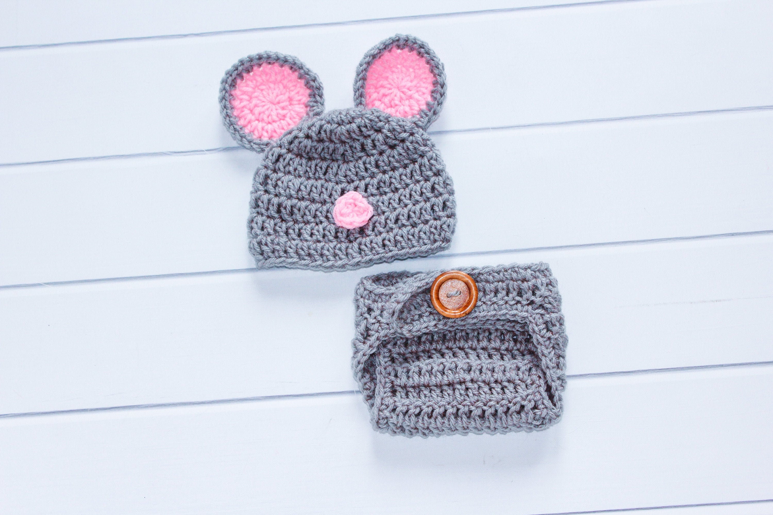 Baby Mouse Hat, Mouse Costume, Newborn Mouse Hat, Baby Mouse Set, Crochet  Baby Hat, Newborn Photo Prop, Knit Mouse Hat, Knit Mouse Set