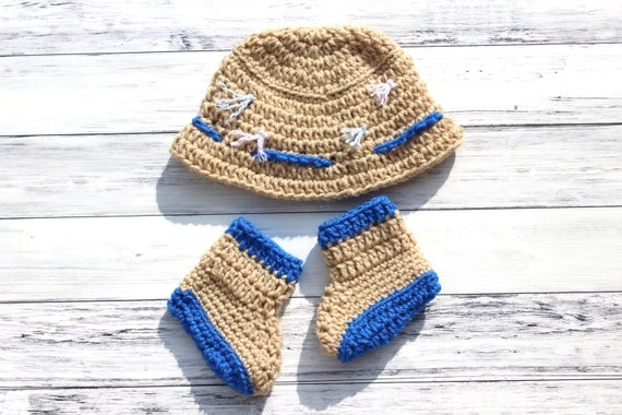 Baby Fisherman, Newborn Fishing Hat, Newborn Fisherman, Baby Fishing Hat,  Baby Boy Fisherman, Crochet Fishing Hat, Knit Fishing Hat