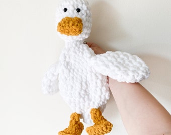 Duck Lovey, Duck Stuffy, Crochet Duck, Stuffed Animal, Baby Snuggle Animal, Crochet Animal, Animal Lovey, Blanket Yarn Snuggler