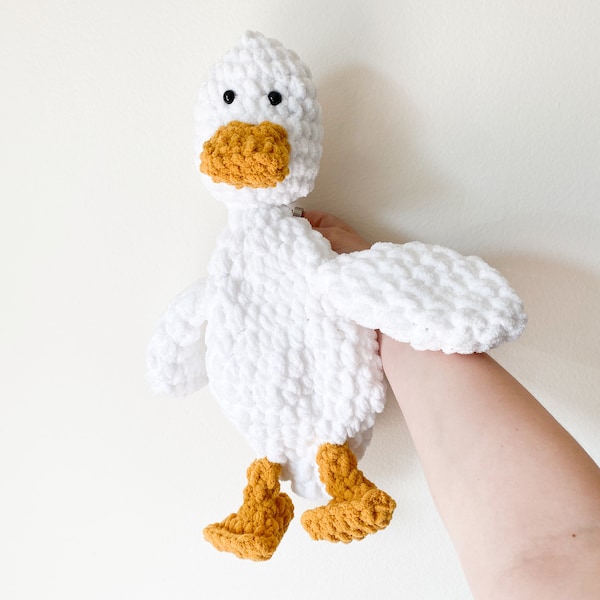 Duck Lovey, Duck Stuffy, Crochet Duck, Stuffed Animal, Baby Snuggle Animal, Crochet Animal, Animal Lovey, Blanket Yarn Snuggler