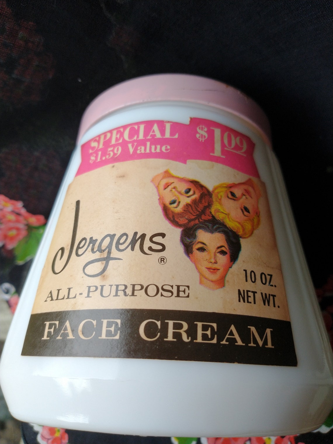 Jergens Face Cream Jar Vintage Milk Glass Jar Cold Cream Etsy