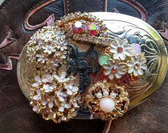 2184 Women\'s Colorful Floral Buckle Western Studded Rhinestone Belt- Angel Ranch® Girls main image 4