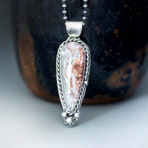Crazy Lace Agate Sterling Silver Necklace: Handmade Gemstone Jewelry