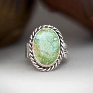 Sonoran Turquoise Sterling Silver Ring sie 8 1/2 - Handmade Artisan Jewelry Gift for Her
