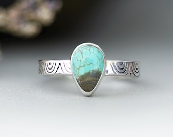 Dainty Number 8 Turquoise Rings - Sterling Silver Handmade Bohemian Jewelry, Gift for Her