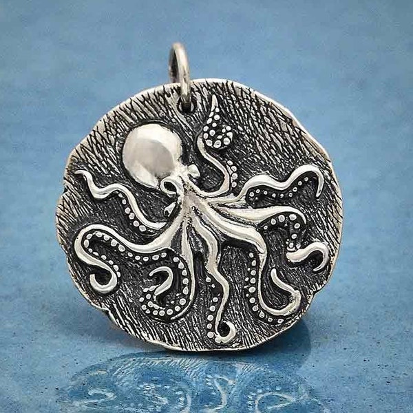 925 Silber Anhänger Oktopus Krake Tentakel